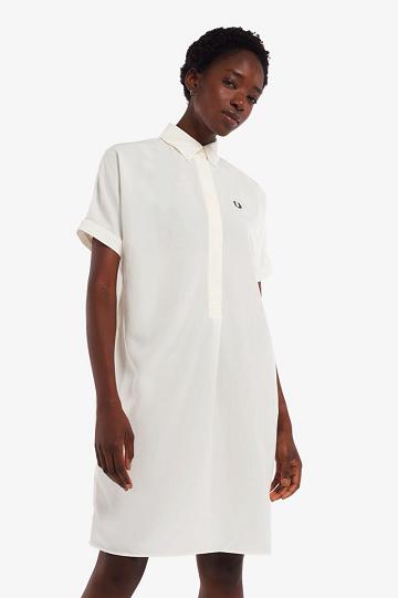 Dámské Šaty Fred Perry Shirt Bílé | CZ 1165XYUF